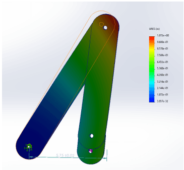 FEA displacement analysis of linkage component