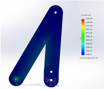 FEA stress analysis of linkage component