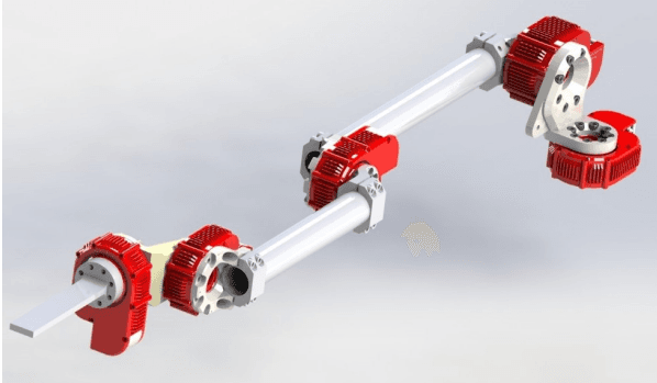 Illustration of a robotic arm with DH frames